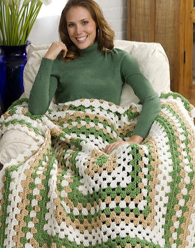 Weekend-Wonder Giant Granny Square Throw