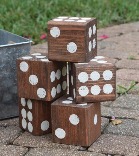 Giant Wooden DIY Lawn Dice
