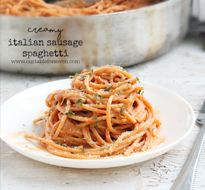 Creamy Italian Sausage Spaghetti