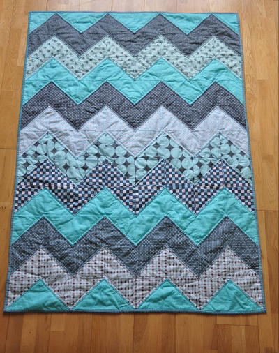 Baby Blue Chevron Quilt Tutorial