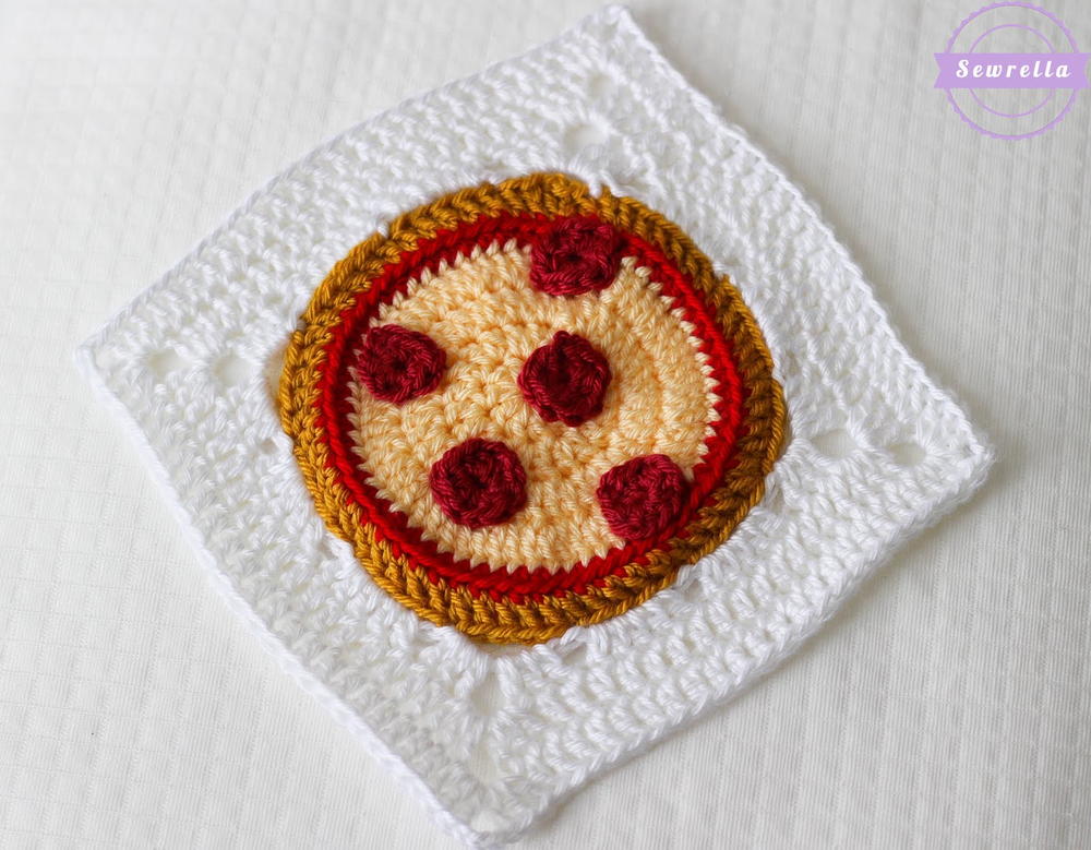Pizza Pie Crochet Granny Square | AllFreeCrochet.com