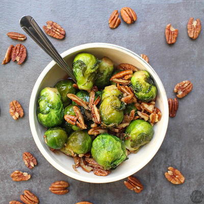 Smoky Sweet Pecan Brussels Sprouts