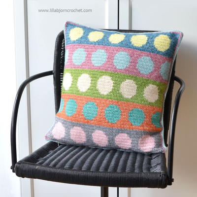 Tapestry Circles Crochet Pillow