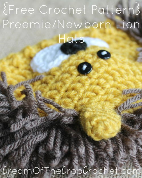 Preemie/Newborn Lion Hat