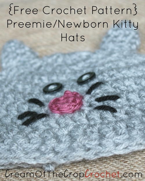 Preemie/Newborn Kitty Hat