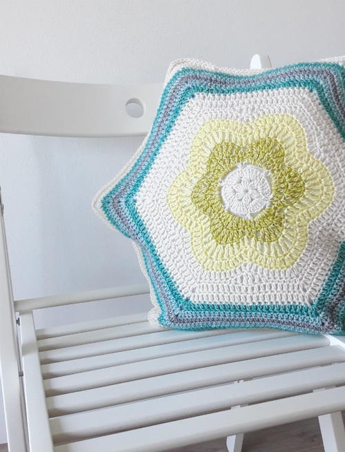 Bursting Bloom Hexagon Pillow