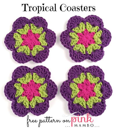 Sail to the Tropics Crochet Coasters