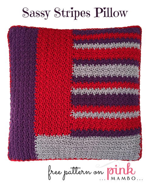 Sassy Stripes Crochet Pillow