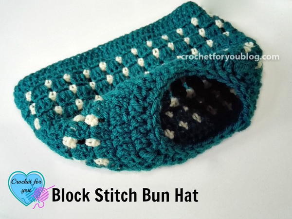 Block Stitch Bun Hat Pattern