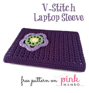 V Stitch Crochet Laptop Sleeve