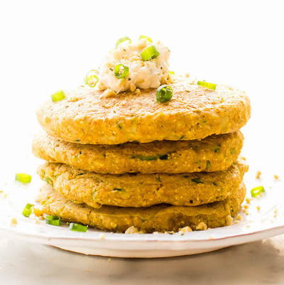 Savory Zucchini Cornmeal Pancakes
