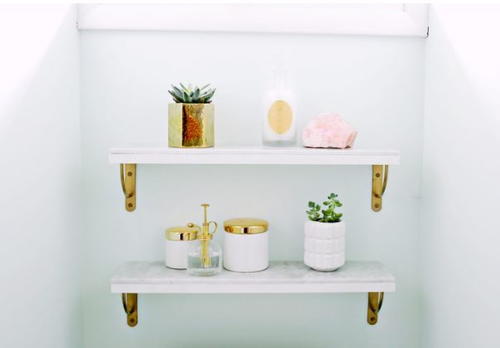 Luxurious DIY Marble Shelves