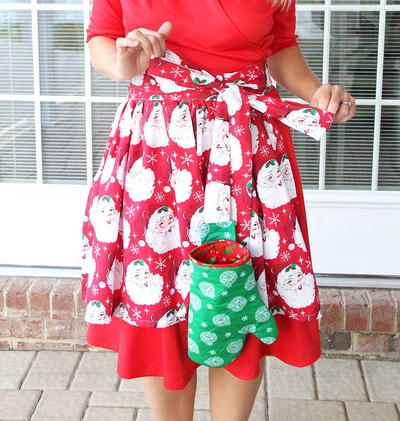 Apron with Detachable Oven Mitt Pattern