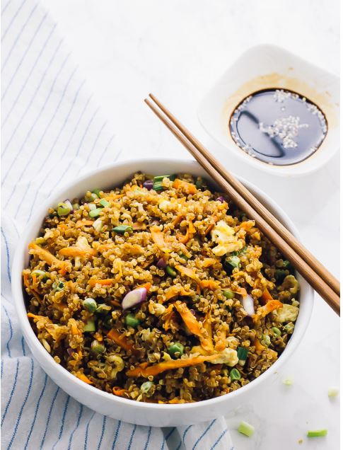 15 Minute Quinoa Fried Rice | FaveHealthyRecipes.com