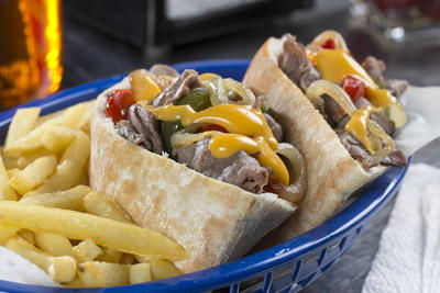 Philly Cheese Steak Pitas