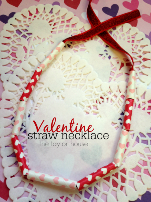 Valentines Day Straw Necklace