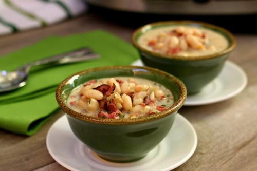 Slow Cooker White Bean and Pastrami Soup