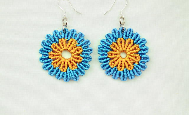 Colorful Flower Macrame Earrings