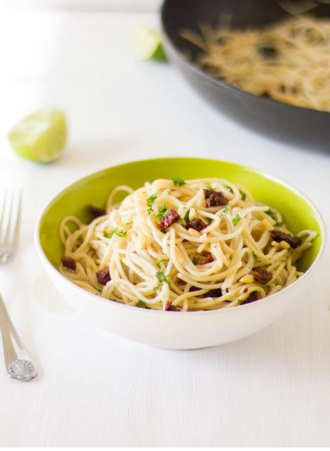 Vegan Lemon Garlic Spaghetti