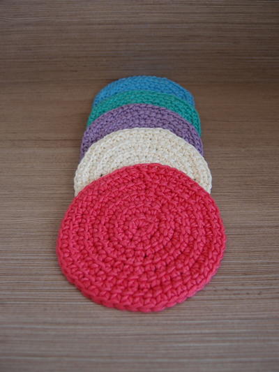 Linked Double Crochet Coasters