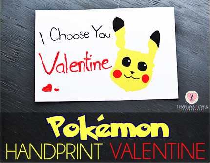 Pikachu Pokemon Handprint Valentines