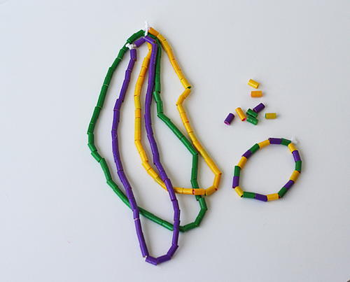 Mardi Gras Duct Tape DIY Beads