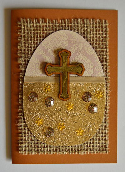 Vintage Golden Cross DIY Easter Card