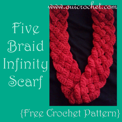 Five Braid Infinity Scarf