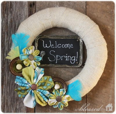 Fun Spring Burlap DIY Wreath