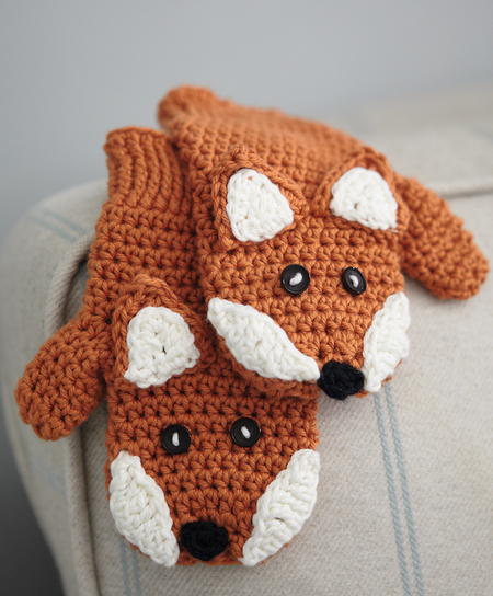 Childrens Fox Mittens