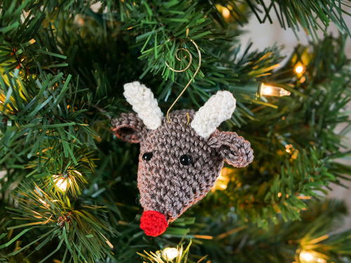 Rudolf the Rednosed Reindeer Ornament | AllFreeCrochet.com
