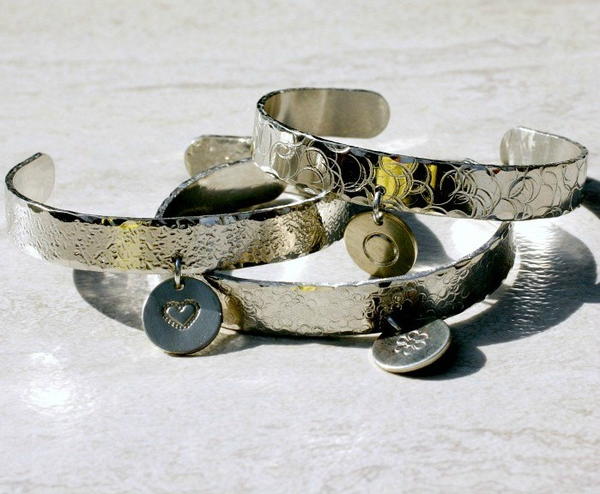 Charming Textured DIY Bangles