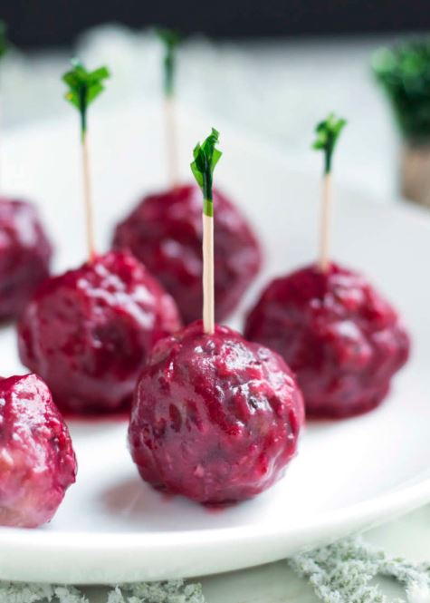 Sage and Cranberry Mini Meatballs