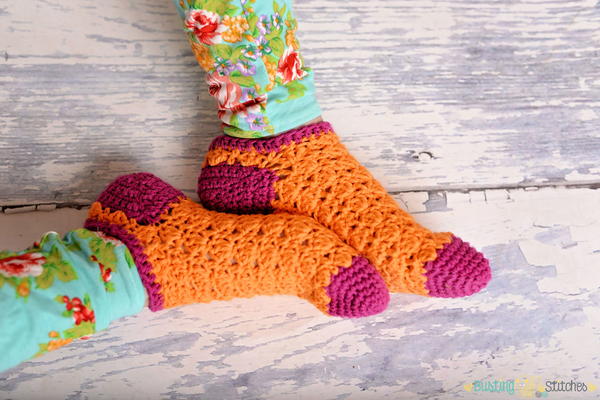 Color Pop Socks Crochet Pattern