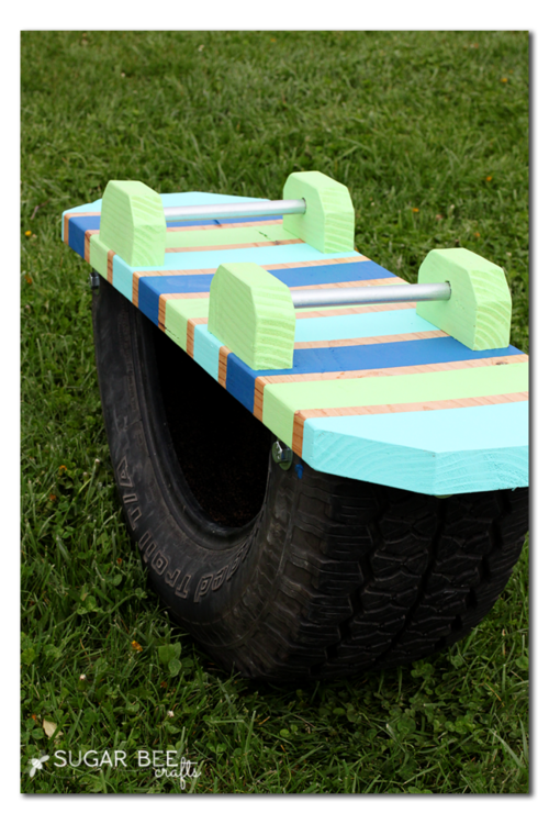 Earth Day Tire Teeter Totter