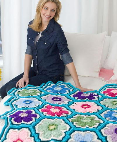 Springtime Posies Throw