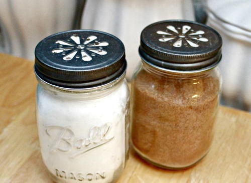 Mason Jar Cinnamon and Sugar Shakers