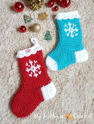Snowflake Christmas Stocking or Slipper Boots