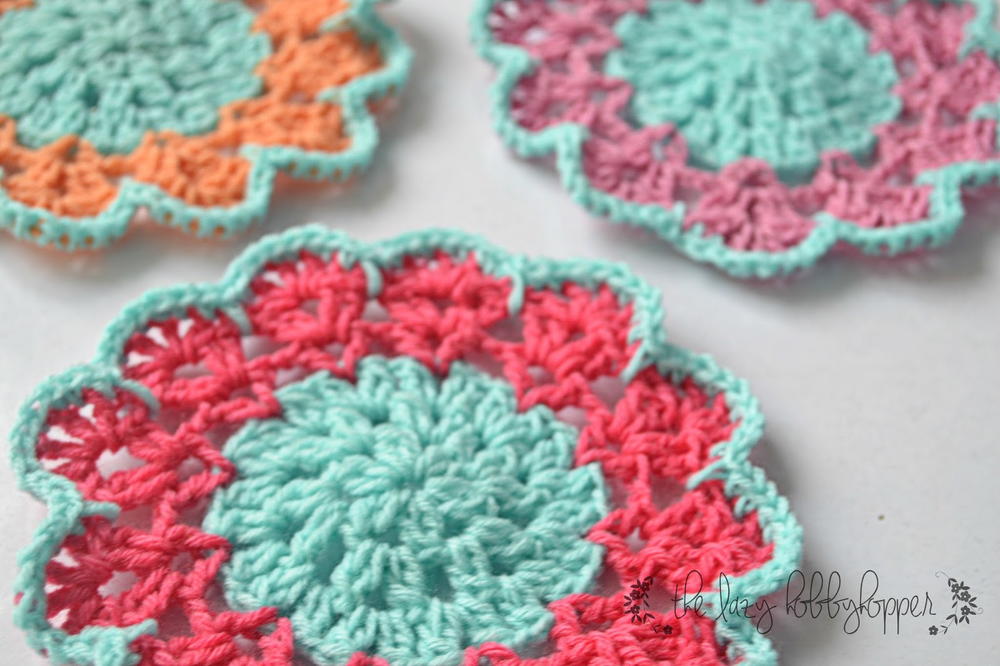 Spring Blossom Crochet Coasters | AllFreeCrochet.com