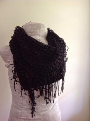 Lots of Fringe Infinity Scarf | AllFreeCrochet.com