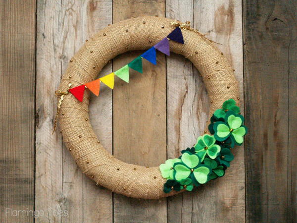Lucky Shamrocks St Patricks Day Wreath