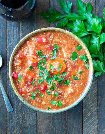 Slow Cooker Italian Chicken and Quinoa Soup