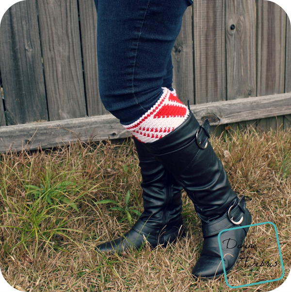 Candy Cane Boot Cuffs