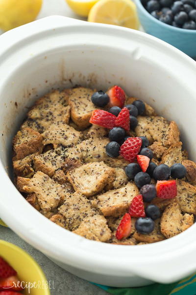 Slow Cooker Lemon Poppy Seed French Toast