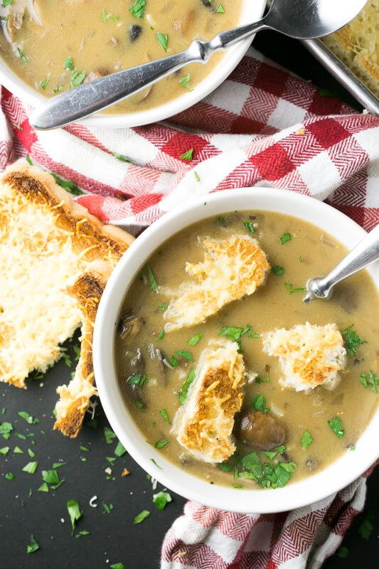 Creamy Mushroom and Wild Rice Soup | FaveSouthernRecipes.com