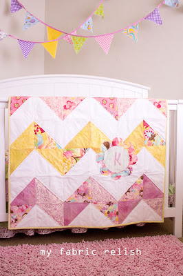 Glam Girl Chevron Baby Quilt