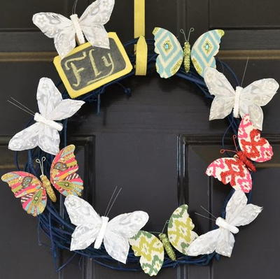 Springtime Paper Butterfly Wreath
