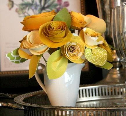 Mellow Yellow Rolled Paper Roses