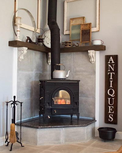 Corner Fireplace Mantel Makeover Diyideacenter Corner Fireplace Mantel Makeover