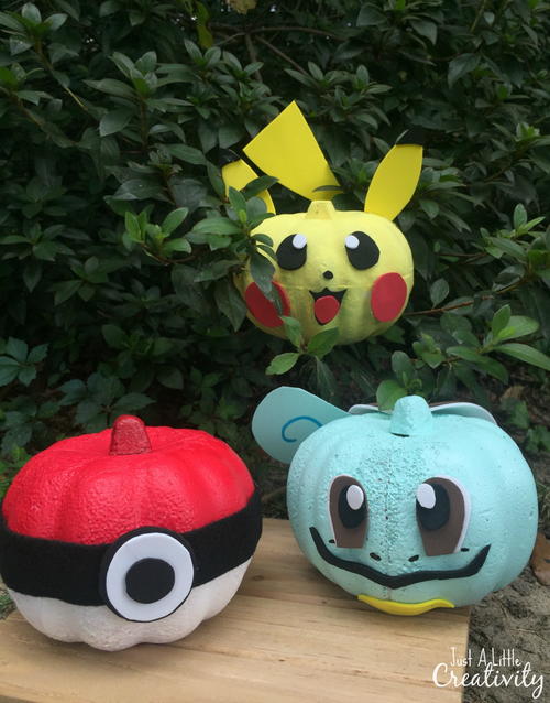 Pokemon Go Pumpkins with Free Patterns